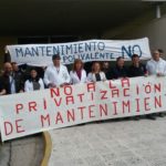 USO en las protestas por la privatizacion del mantenimiento de los hospitales andaluces