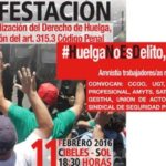 Manifestación en Madrid contra la criminilización del derecho de huelga