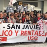 USO participó activamente en las concentraciones en apoyo del Aeropuerto de San Javier