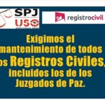 SPJ-USO: El Registro civil es un servicio esencial y debe seguir siendo público y gratuito