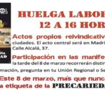 USO convoca huelga de cuatro horas de 12 a 16 horas para defender los derechos laborales femeninos