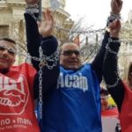 Encadenamiento de Acaip-USO ante Instituciones Penitenciarias