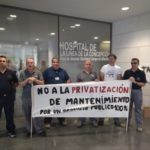 Encierro en el Hospital de La Línea en protesta por la privatización del servicio de mantenimiento