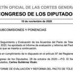 Informe de evaluación y reforma del Pacto de Toledo