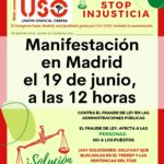 FAC-USO: Gran manifestación en Madrid el 19 de junio contra el fraude ley ¡Acude!