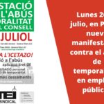 Contra el abuso de temporalidad en IMAS y Consell: USO vuelve a las calles este lunes