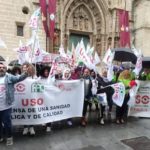 FAC USO Sanidad y Dependencia de Andalucía se concentró en la puerta del Edificio de Servicios Centrales del SAS
