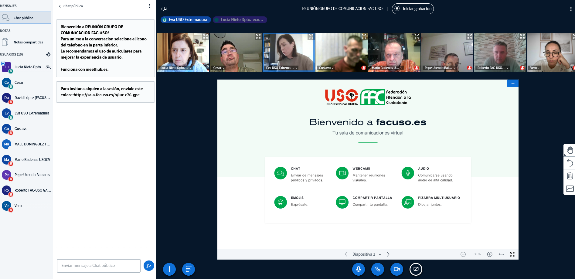 FAC-USO refuerza su estrategia comunicativa con una reunión de responsables de Comunicación