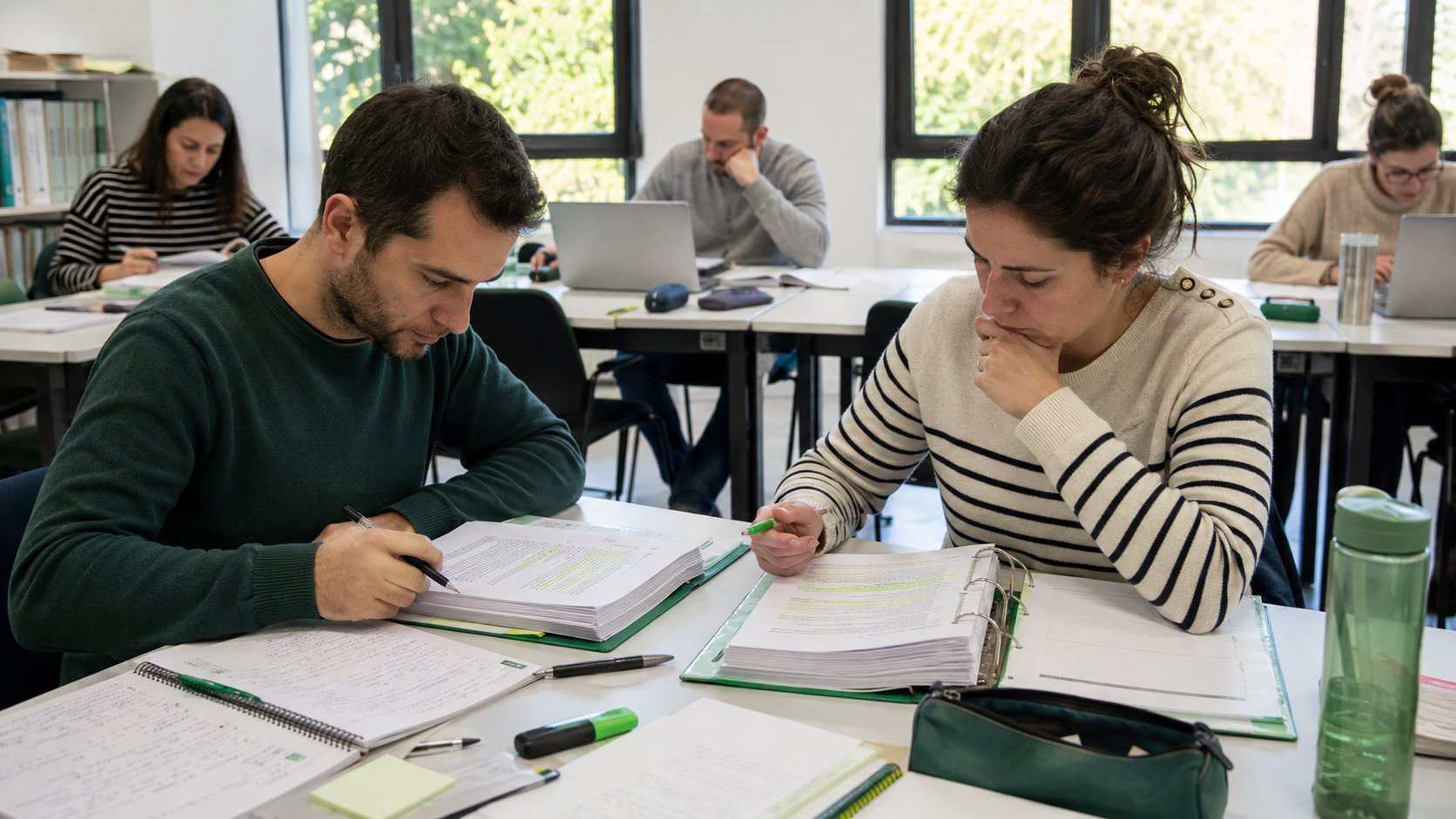 Opositores preparando el temario común del personal laboral de la AGE