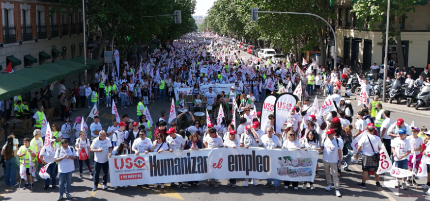 FAC-USO celebra el éxito histórico del Primero de Mayo Confederal de USO en Madrid