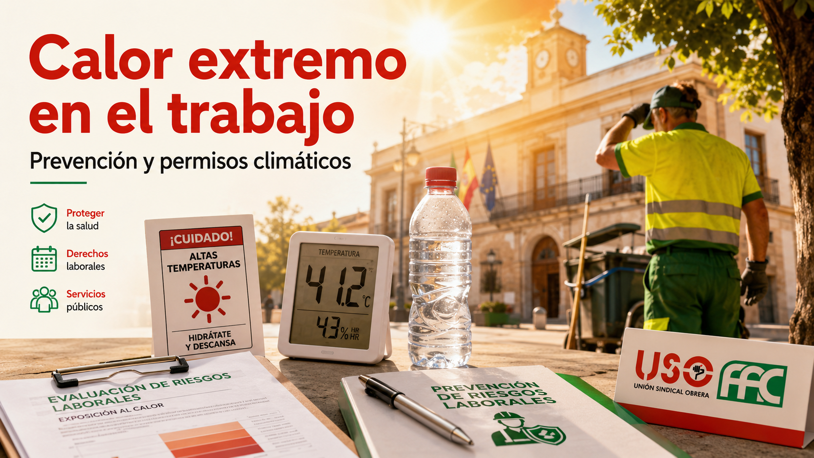 FAC-USO exige protocolos frente al calor extremo y el permiso climático para todo el empleo público