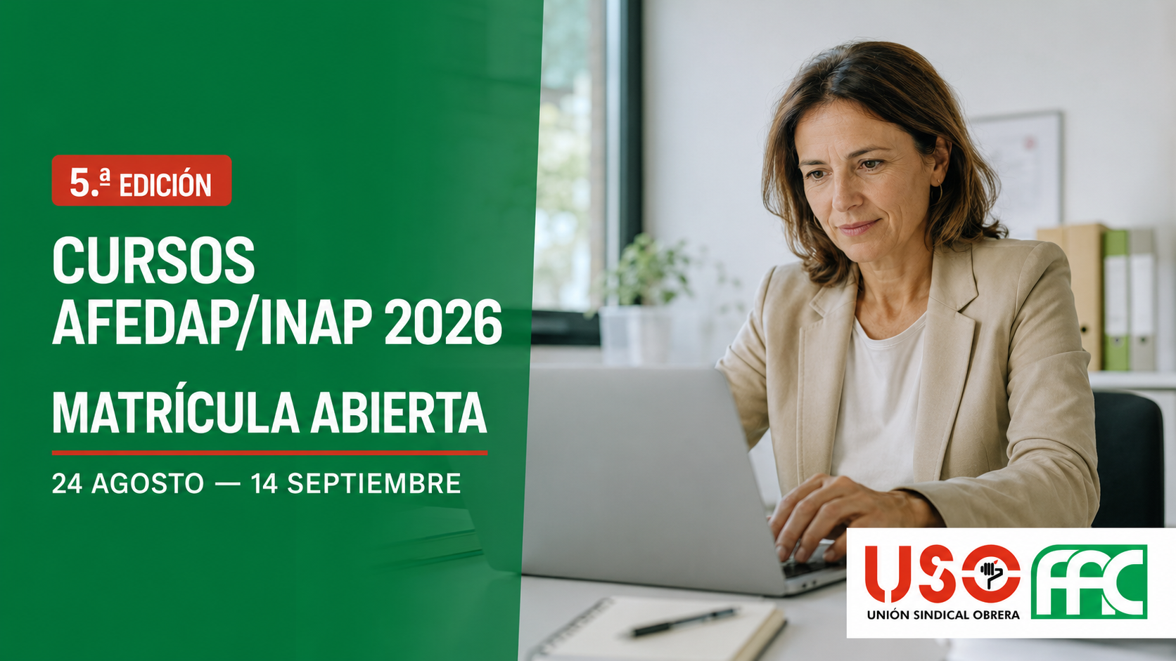 FAC-USO abre la matrícula de la quinta edición de los cursos AFEDAP/INAP 2026