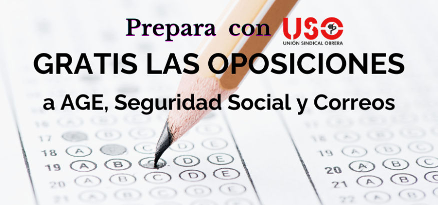 USO prepara gratis las oposiciones de AGE, Seguridad Social y Correos
