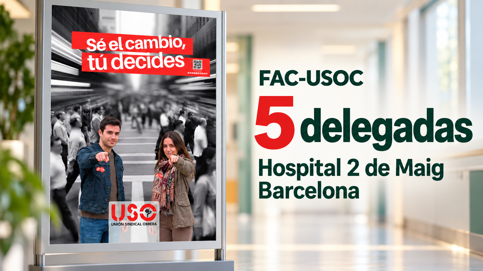Cinco delegadas de FAC-USOC para defender a la plantilla del Hospital 2 de Maig