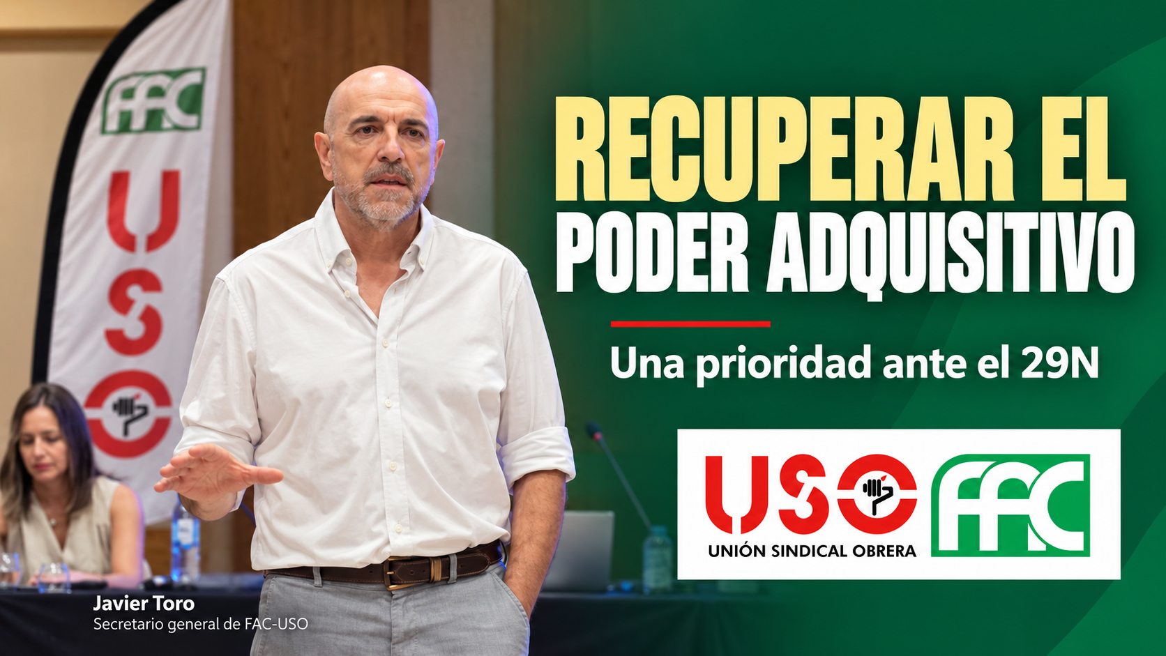 FAC-USO reclama recuperar el poder adquisitivo del personal público ante el 29N