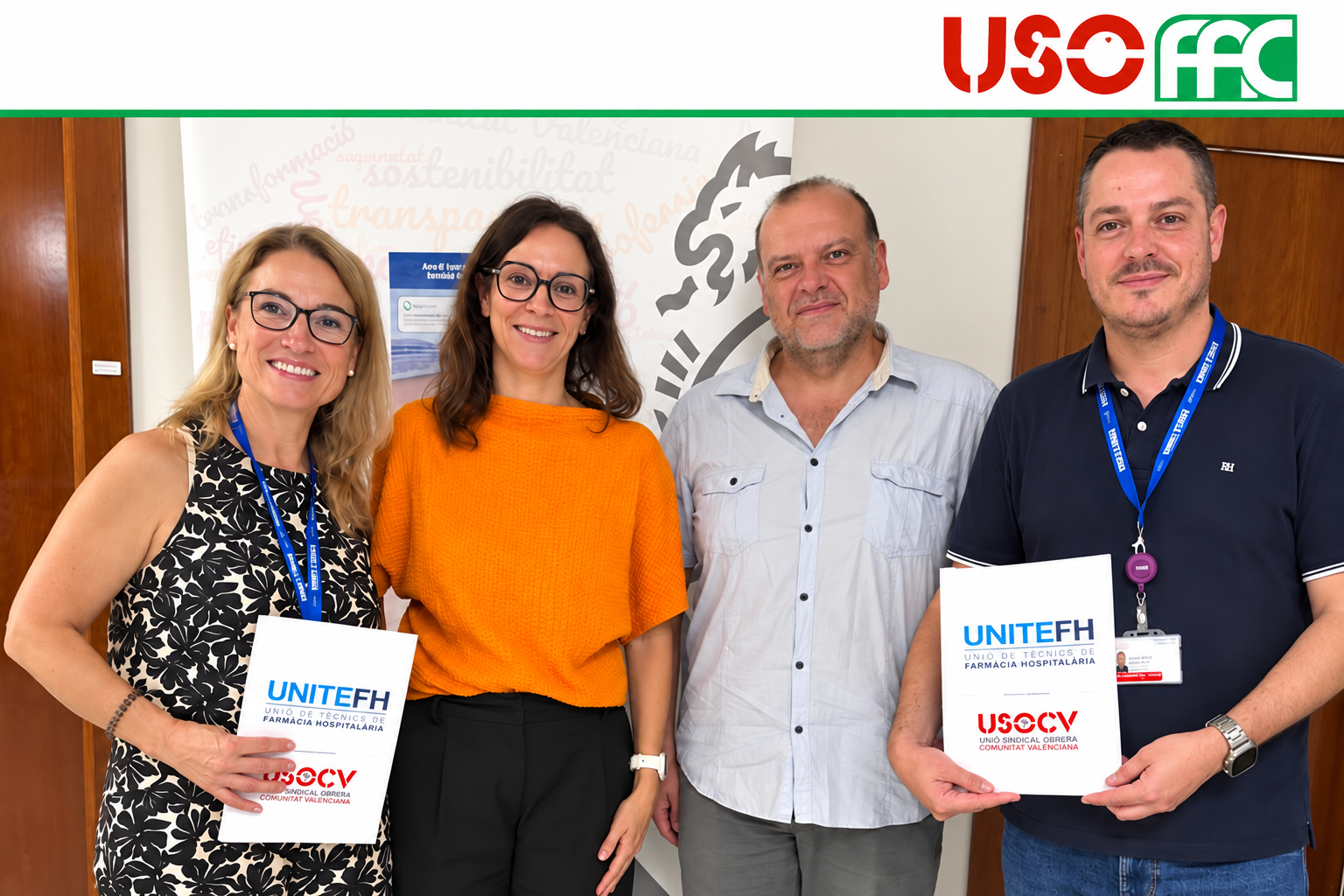 Representantes de USOCV–UNITEFH en la reunión con la Dirección General de Farmacia de la Generalitat Valenciana.